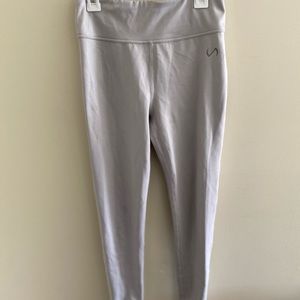 Metallic silver gray leggings